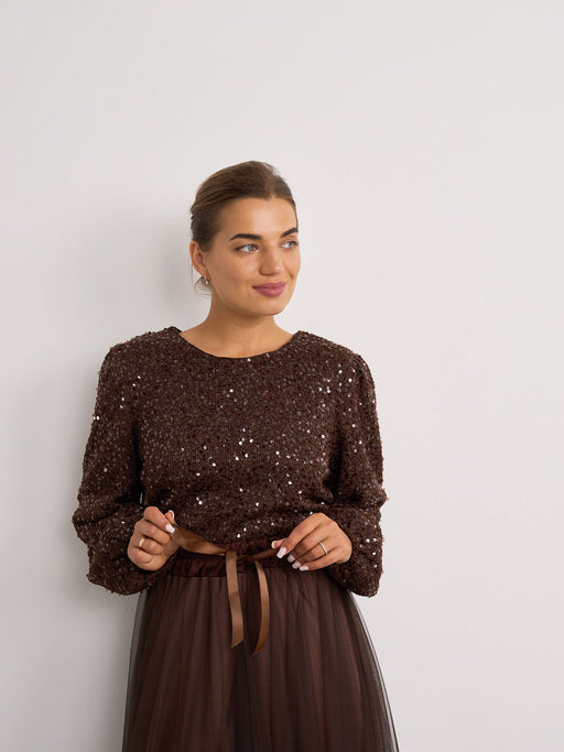 Brown caprise top