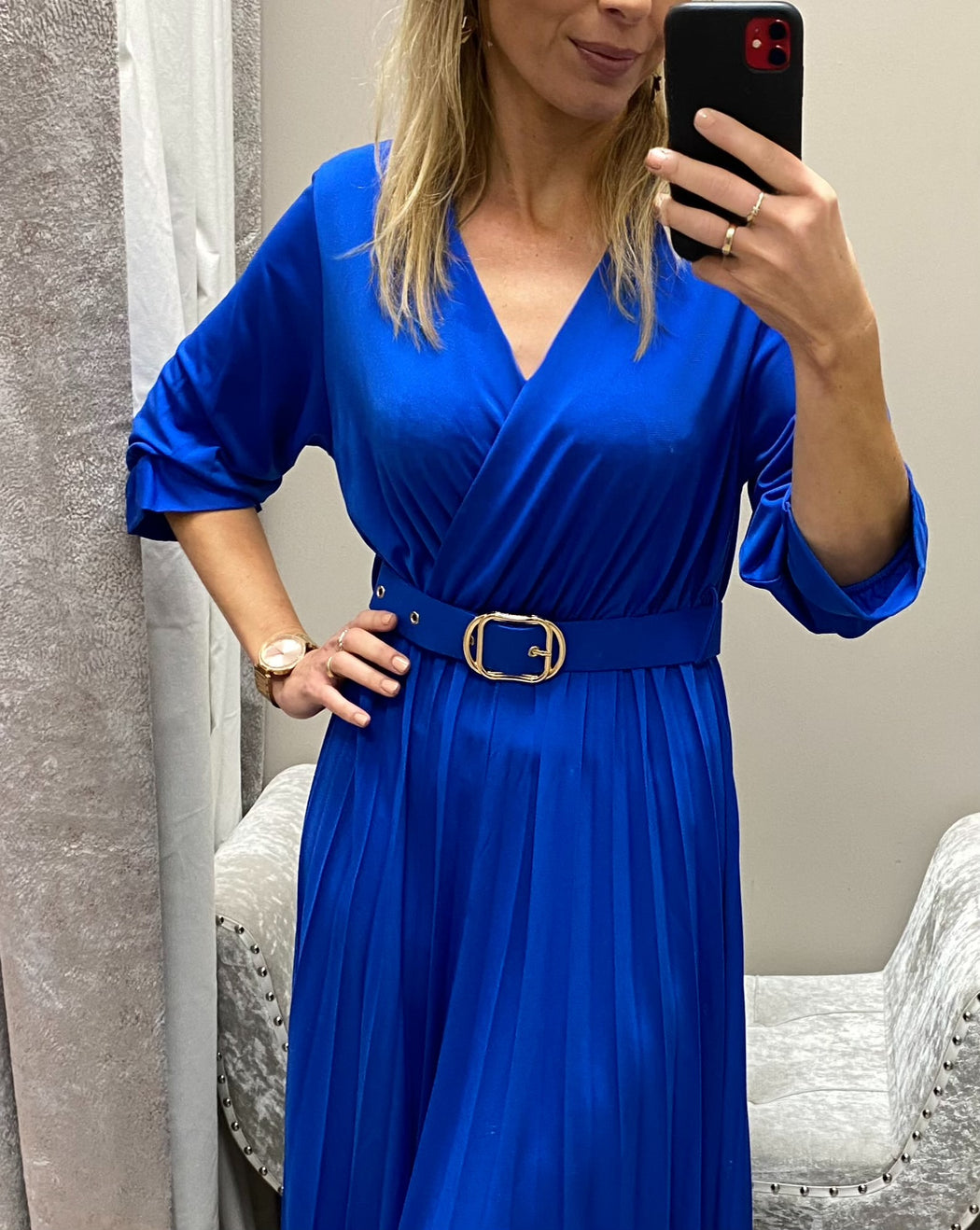 POSITANO BlUE CRISTAL MIDI DRESS