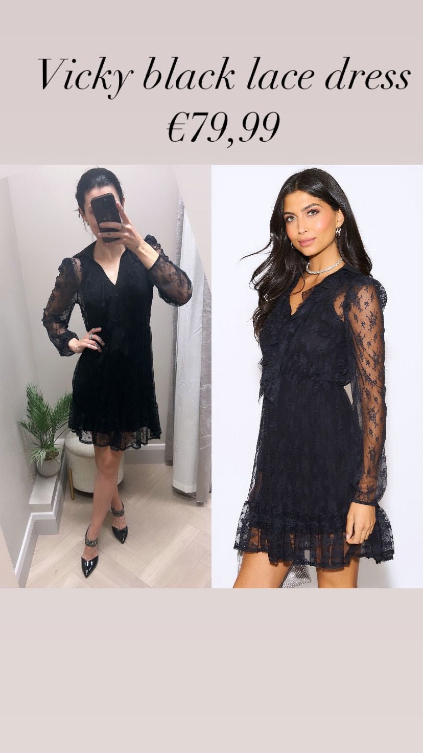 Vicky black lace dress