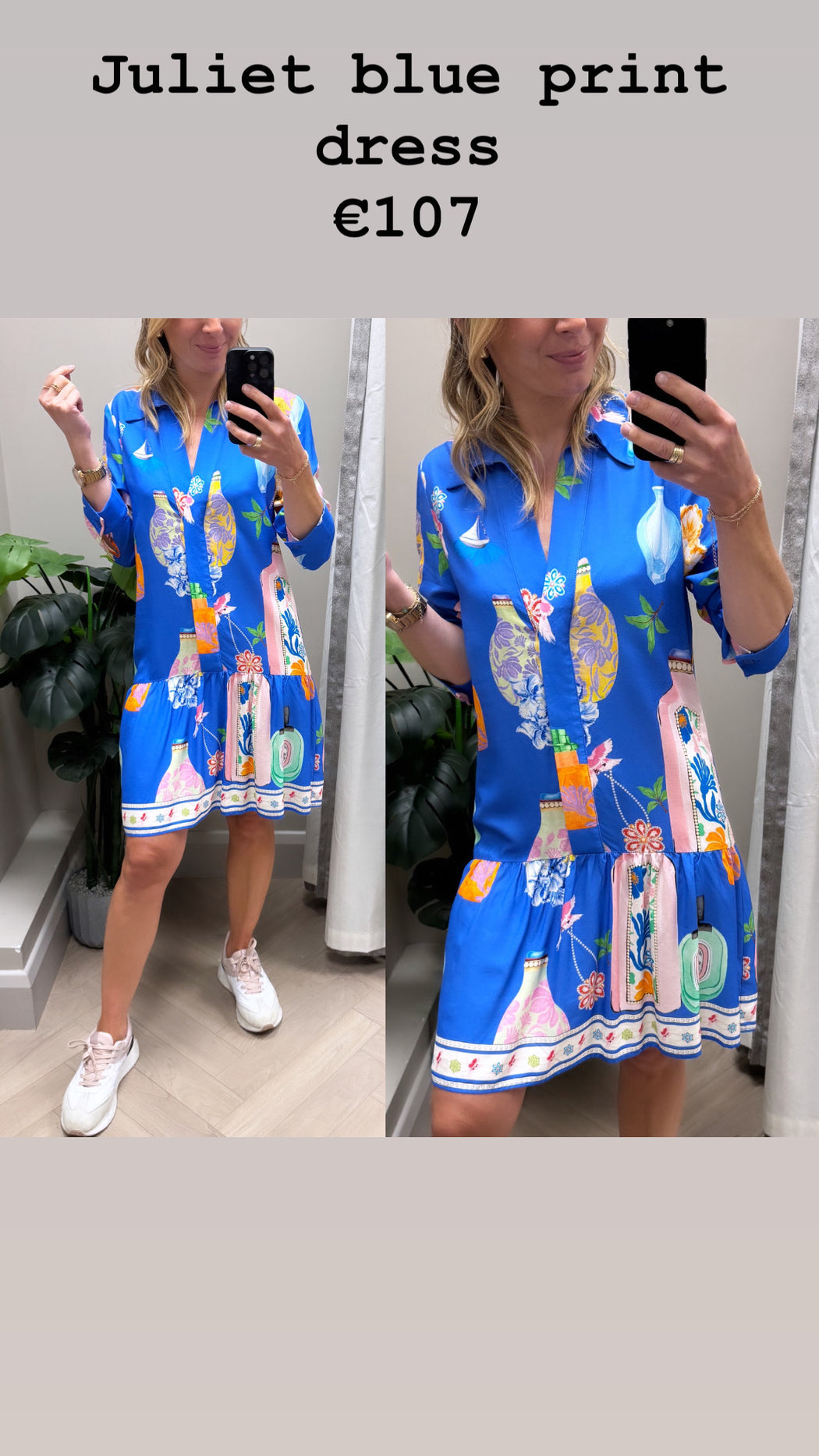 Juliet blue print  dress