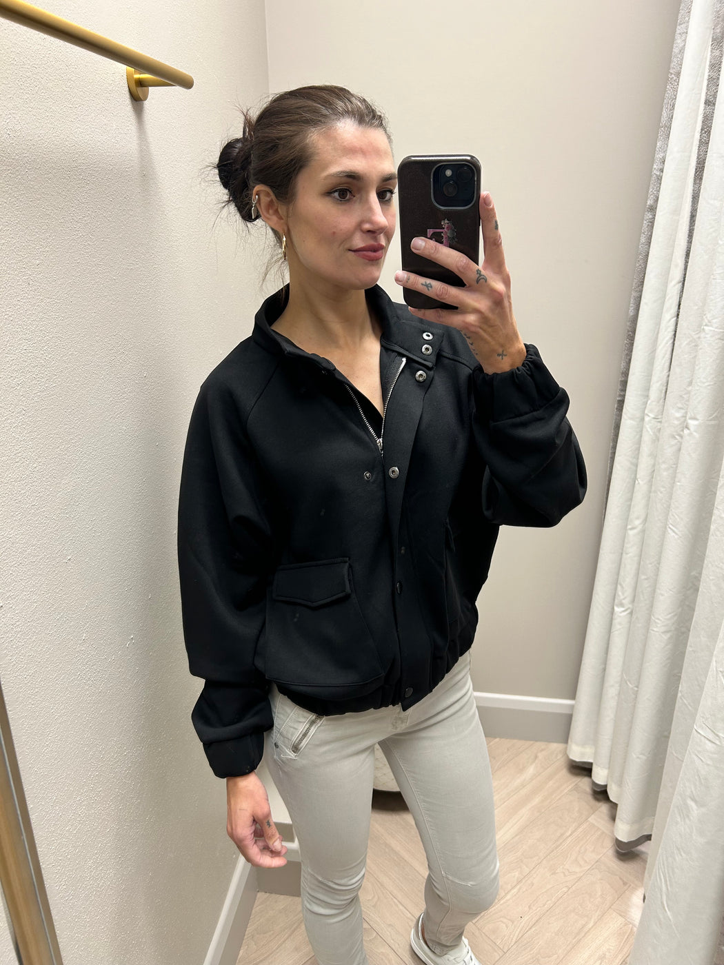 Carmy black buttoned sweater jacket