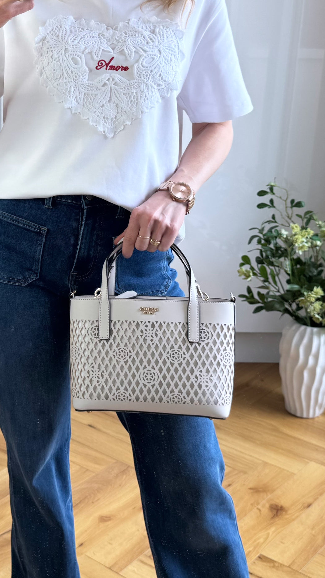 Guess LETTY MINI PG991175 off white 2in1 bag