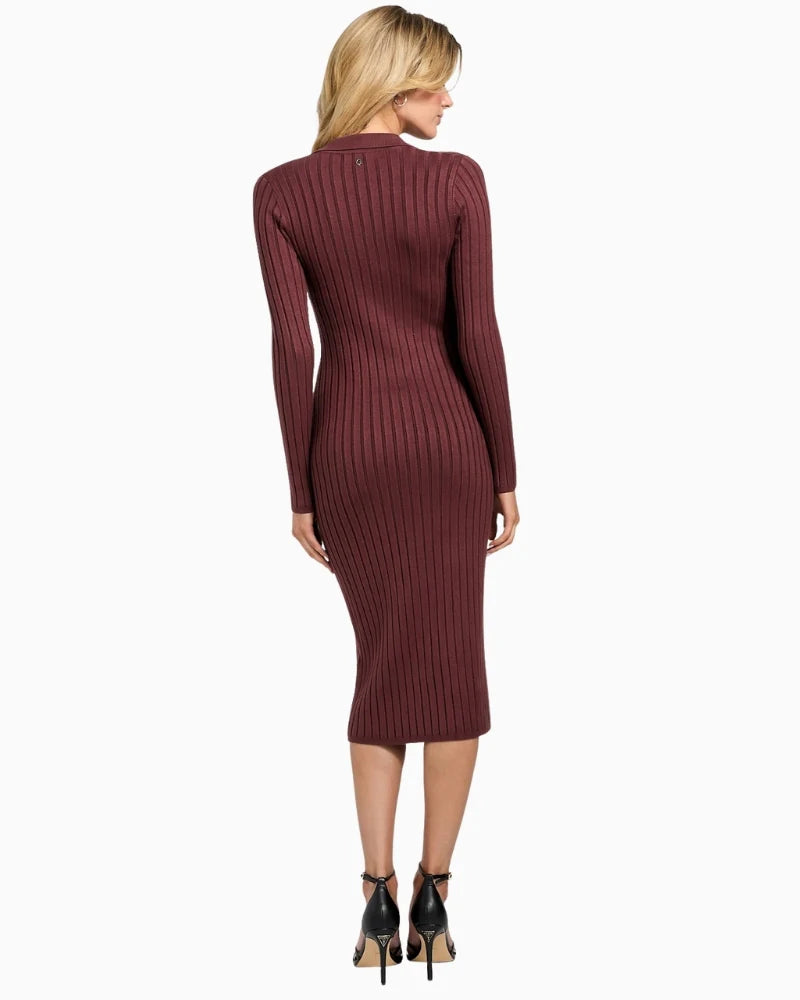 Guess plum Eco Miranda rib Dress