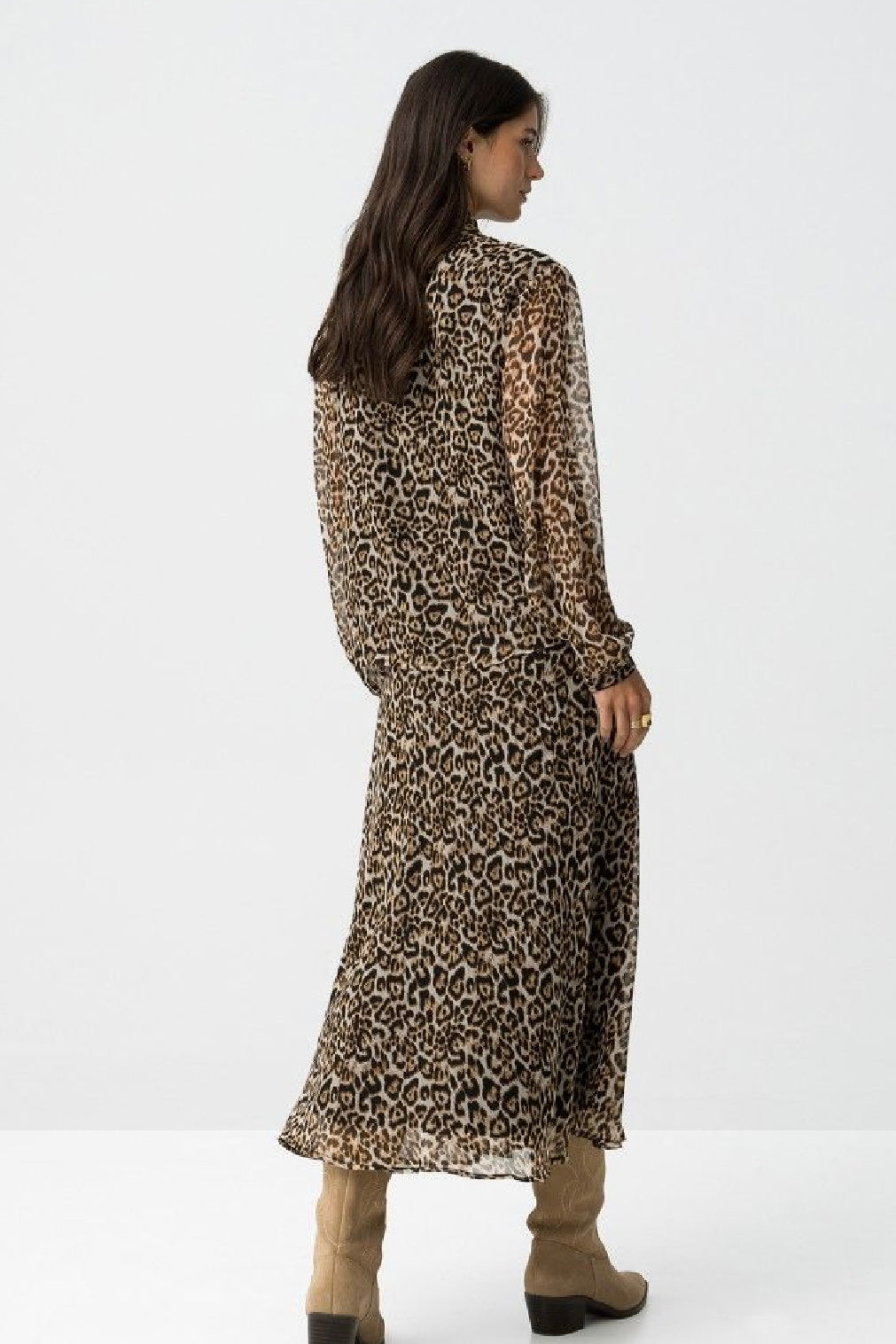 Dalmata leopard elasticated waist midi skirt