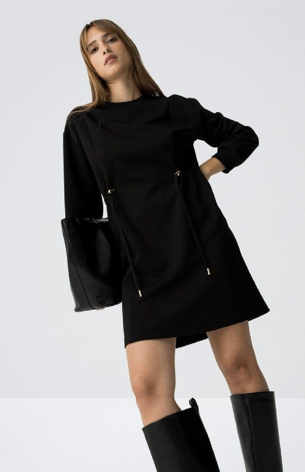 Pepper black shirt dress