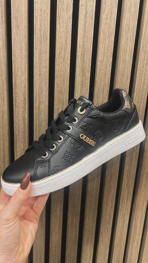 Black guess logo embossed sneaker flfbtzfal12