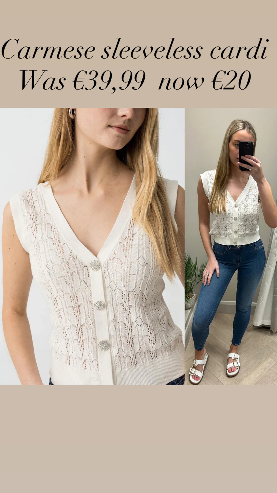 Carmese sleeveless cardi