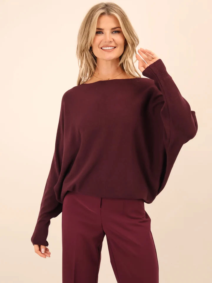Plum Venice bow knit