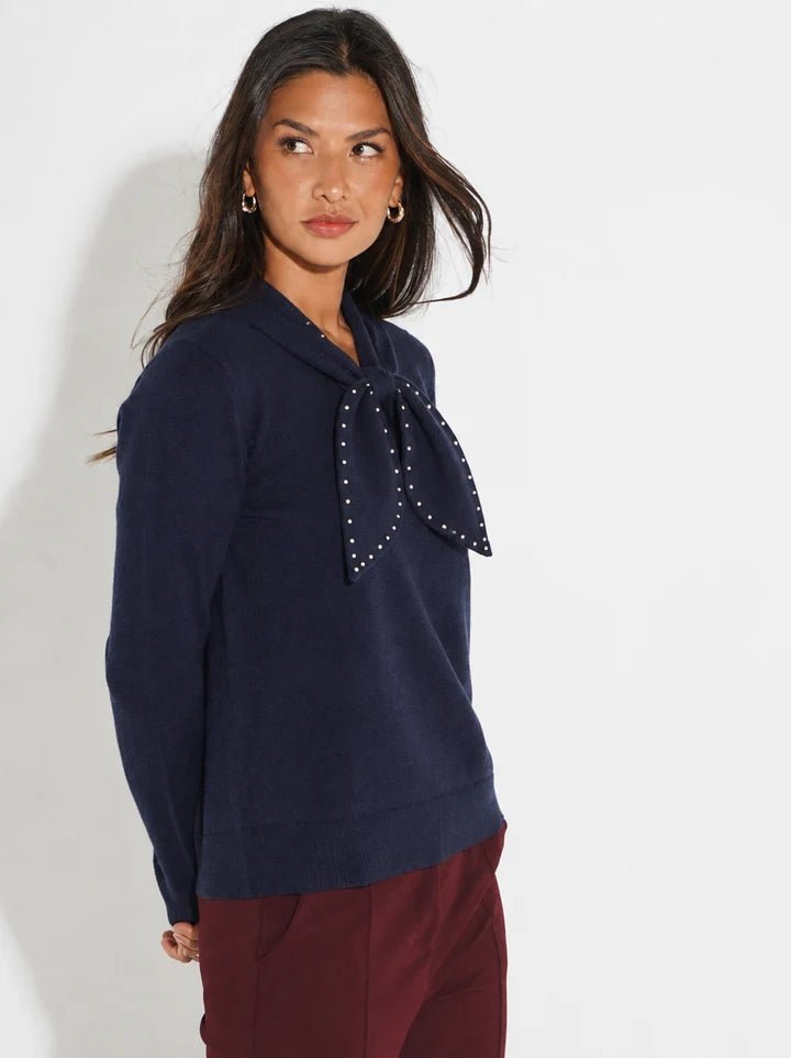 Navy Presley knit top