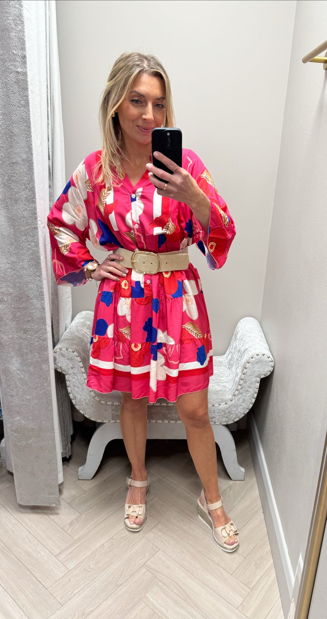 Kira hot pink  boho dress