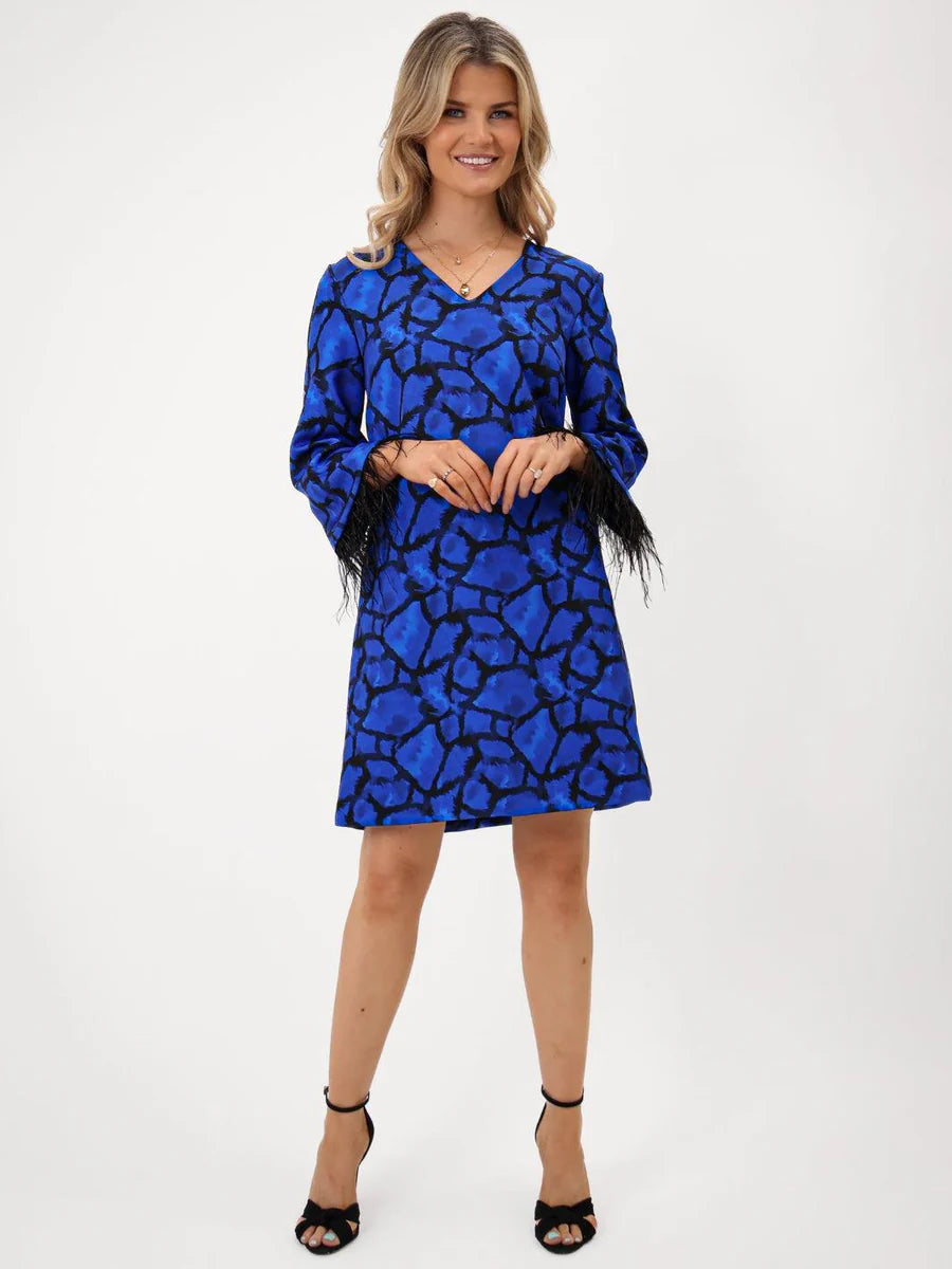BLUE TAYLOR MINI SHIFT DRESS