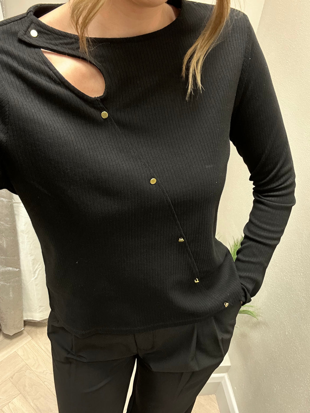 Krista black knit jumper