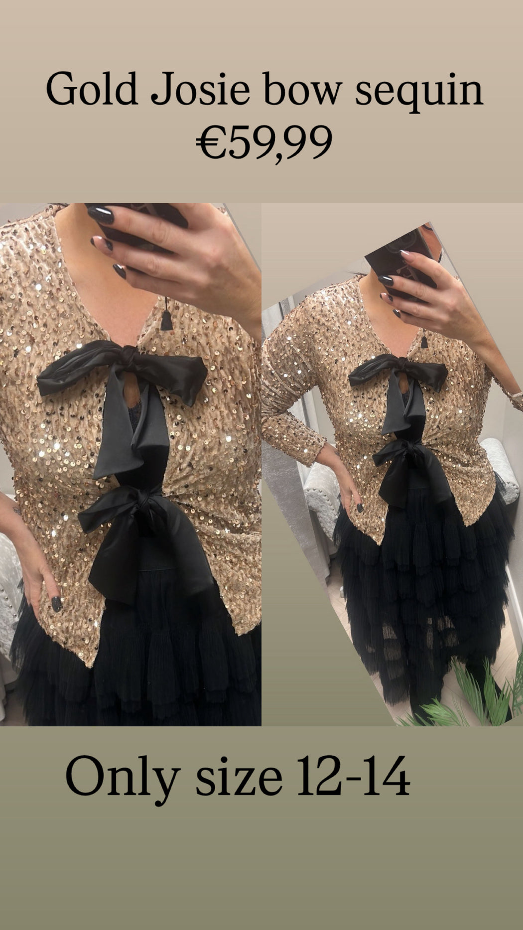 Gold Josie bow sequin