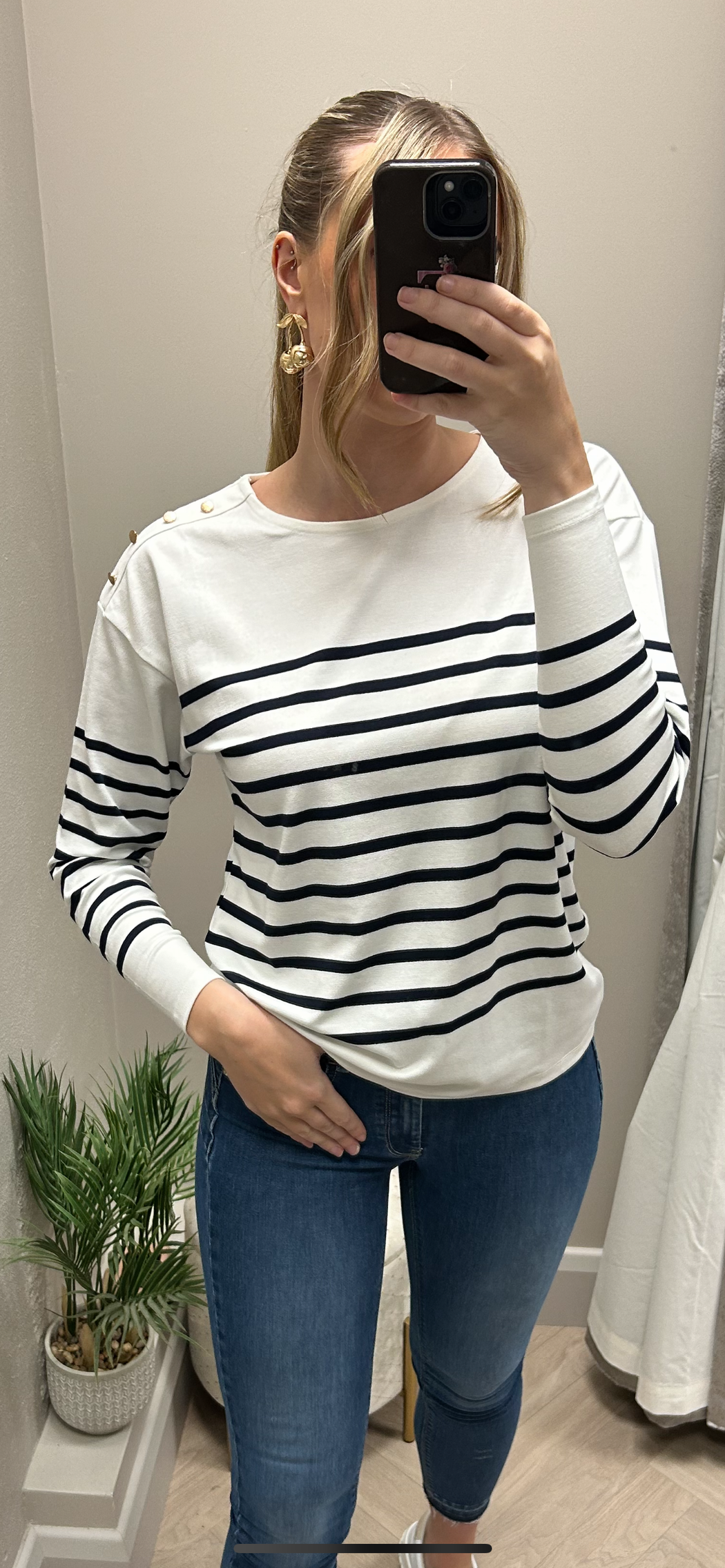 Venice stripe long sleeve top