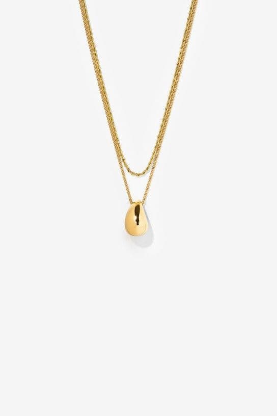 HEMATITE_A gold chain