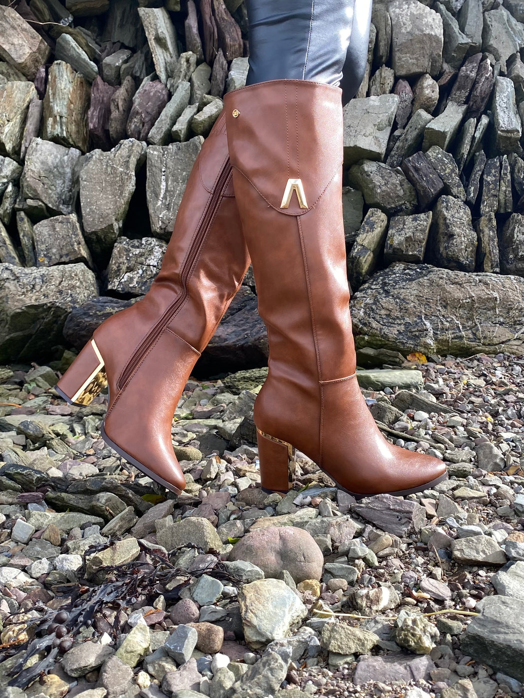 Haffar one driftwood knee high boots