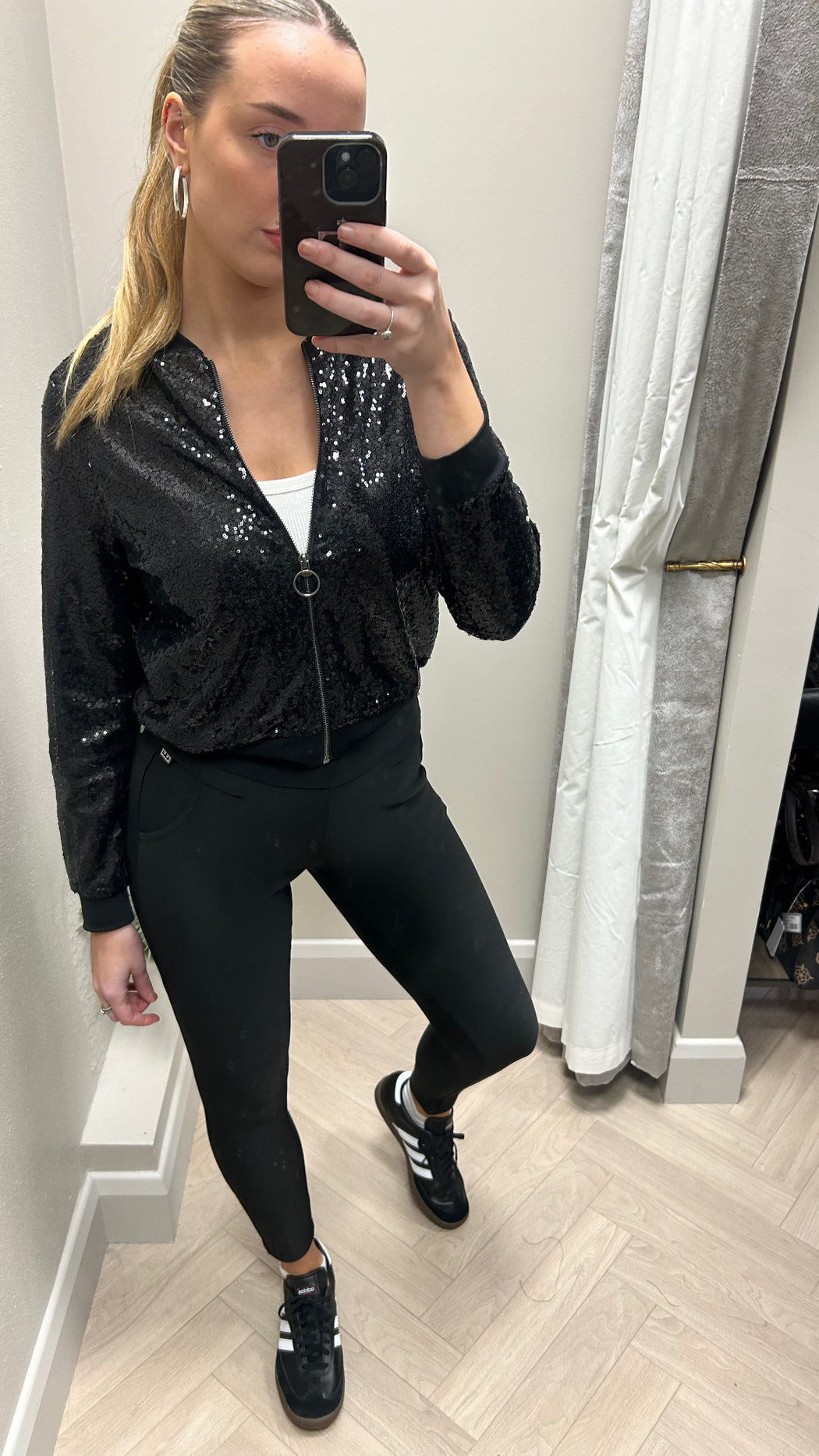 Nyara sequin bomber jacket