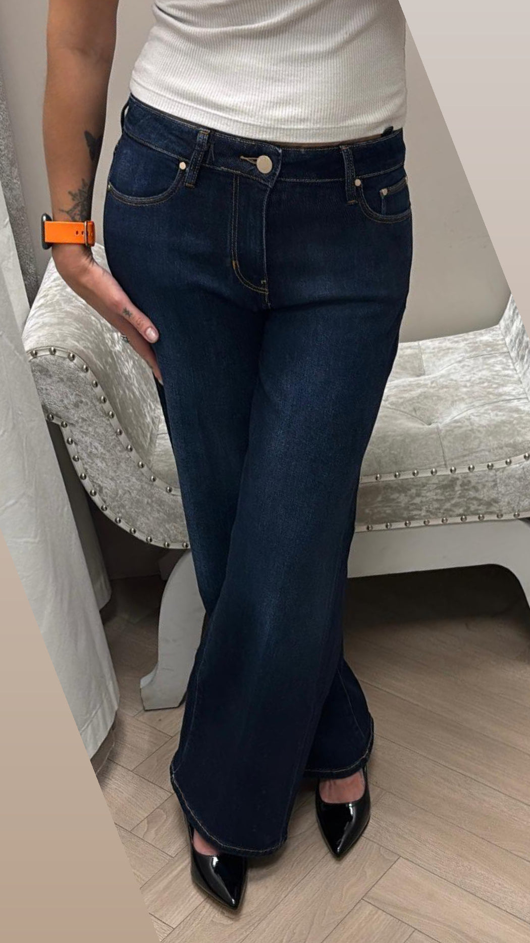 Guess palazzo mid wide leg jeans W5BA96D4U54