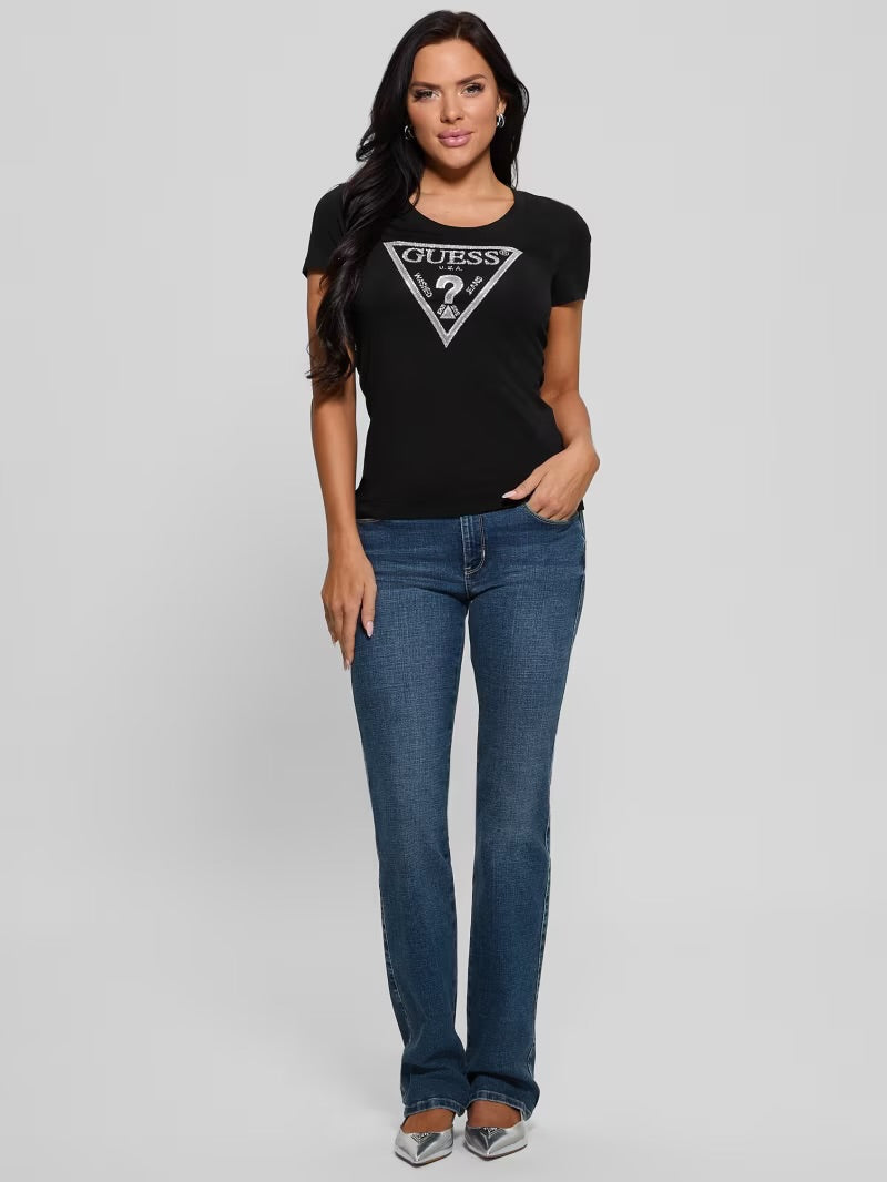 Guess black shiny triangle tee W5RI11J1314