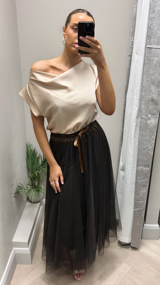 Brown tulle skirt