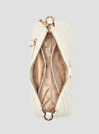 Guess off White Logo Isemay Shoulder Bag