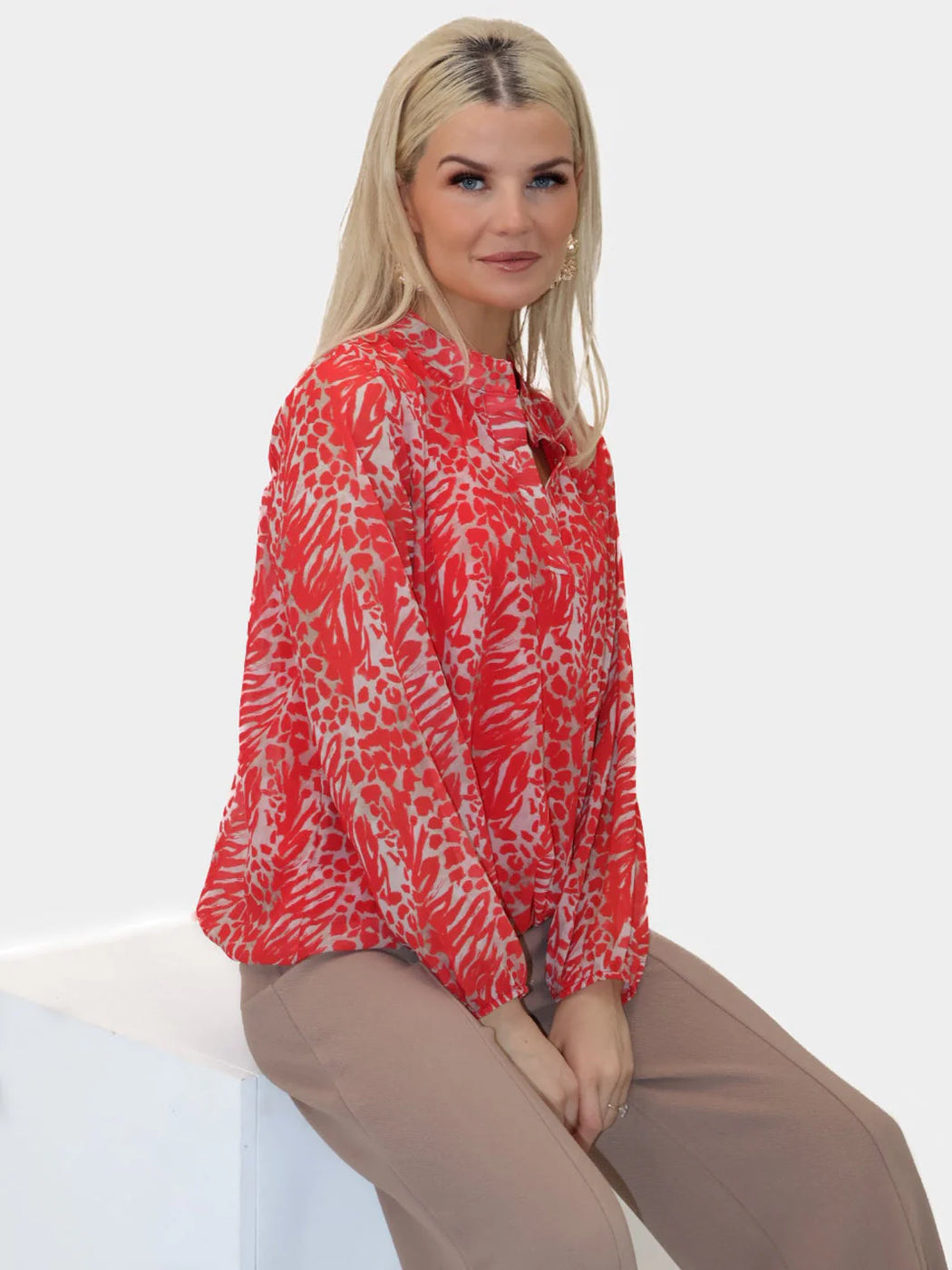 Orange print Bella band top