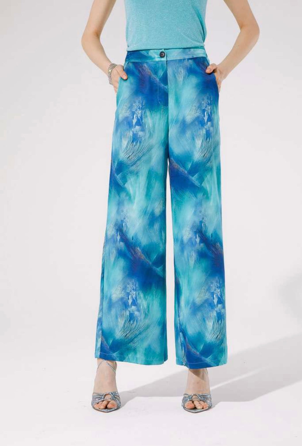 Caspia blue print goa trousers