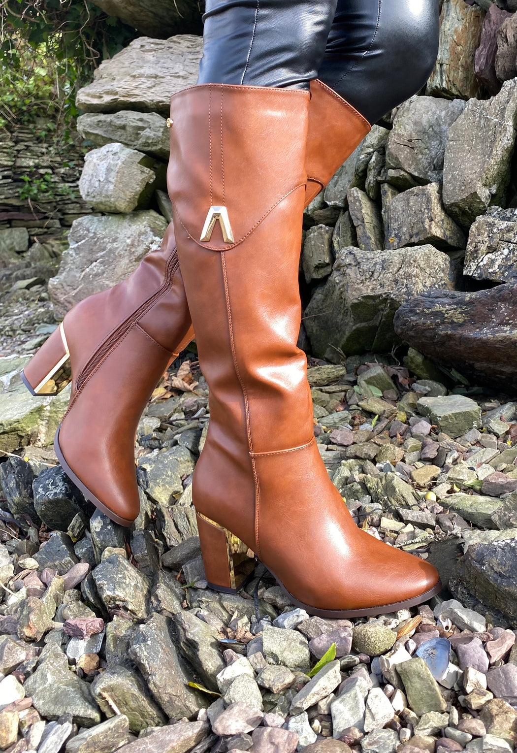 Haffar one driftwood knee high boots