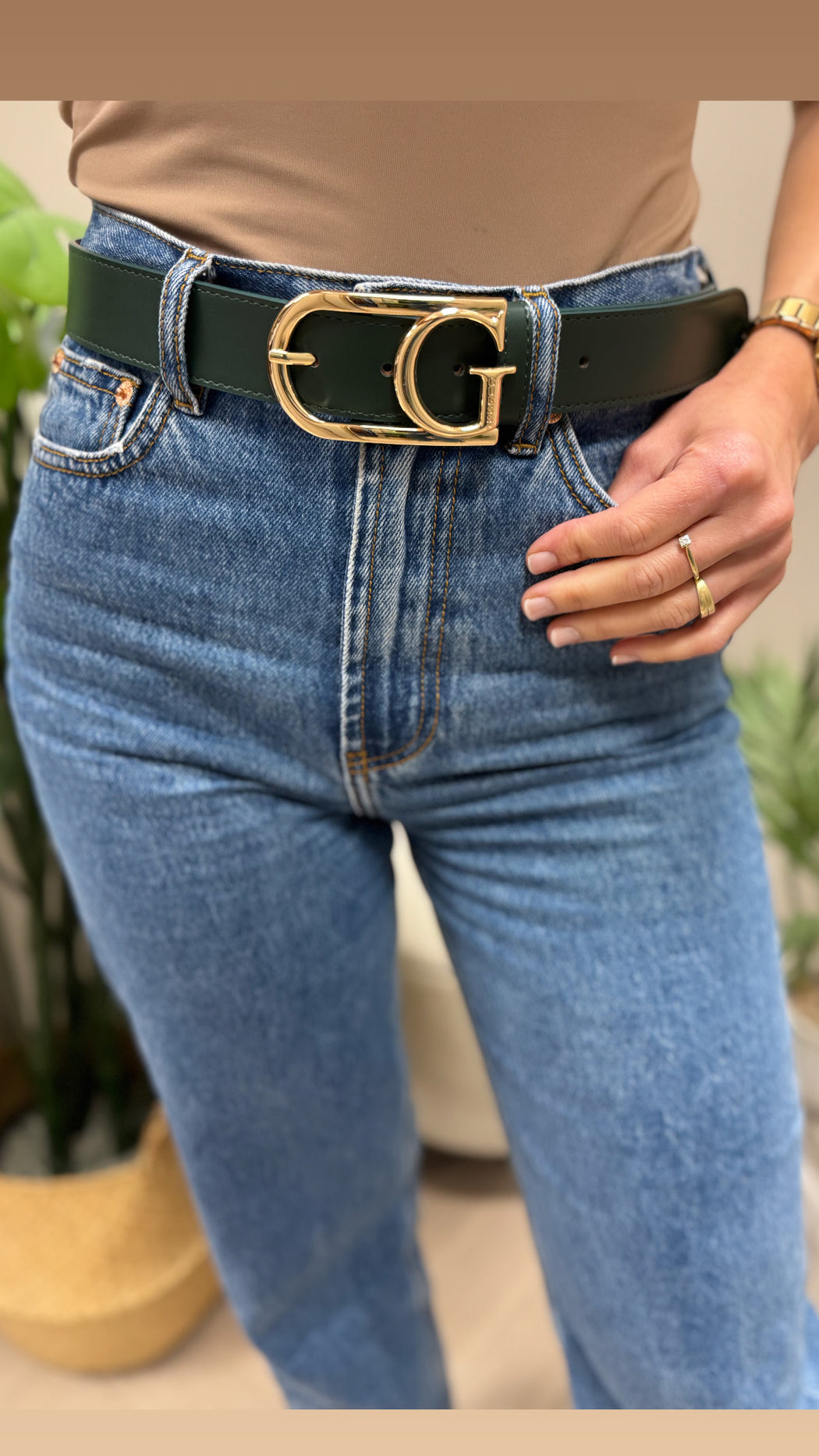 Guess green G belt BW9200P5135