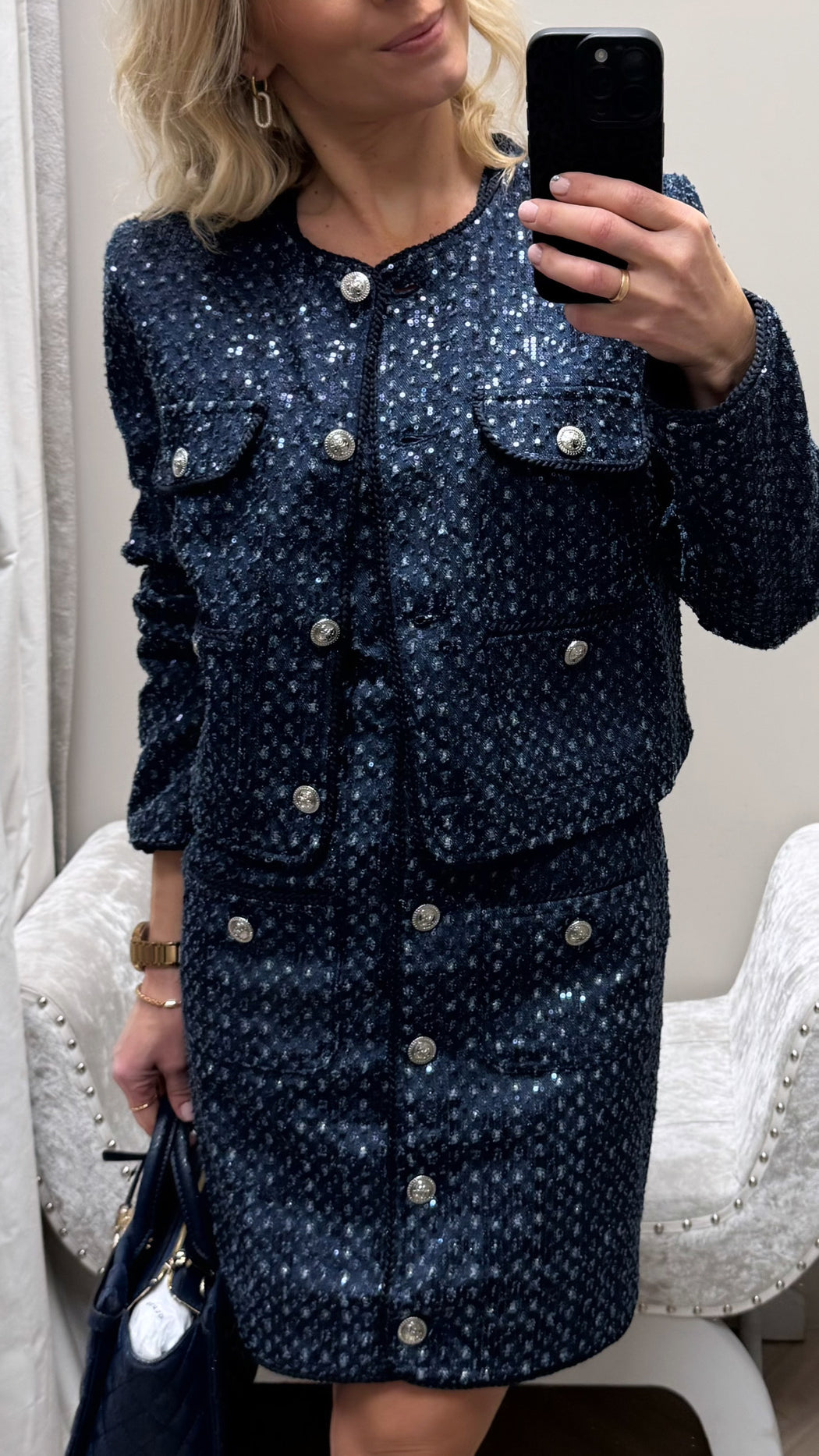 Guess elisa navy jacket w5bnocd0771