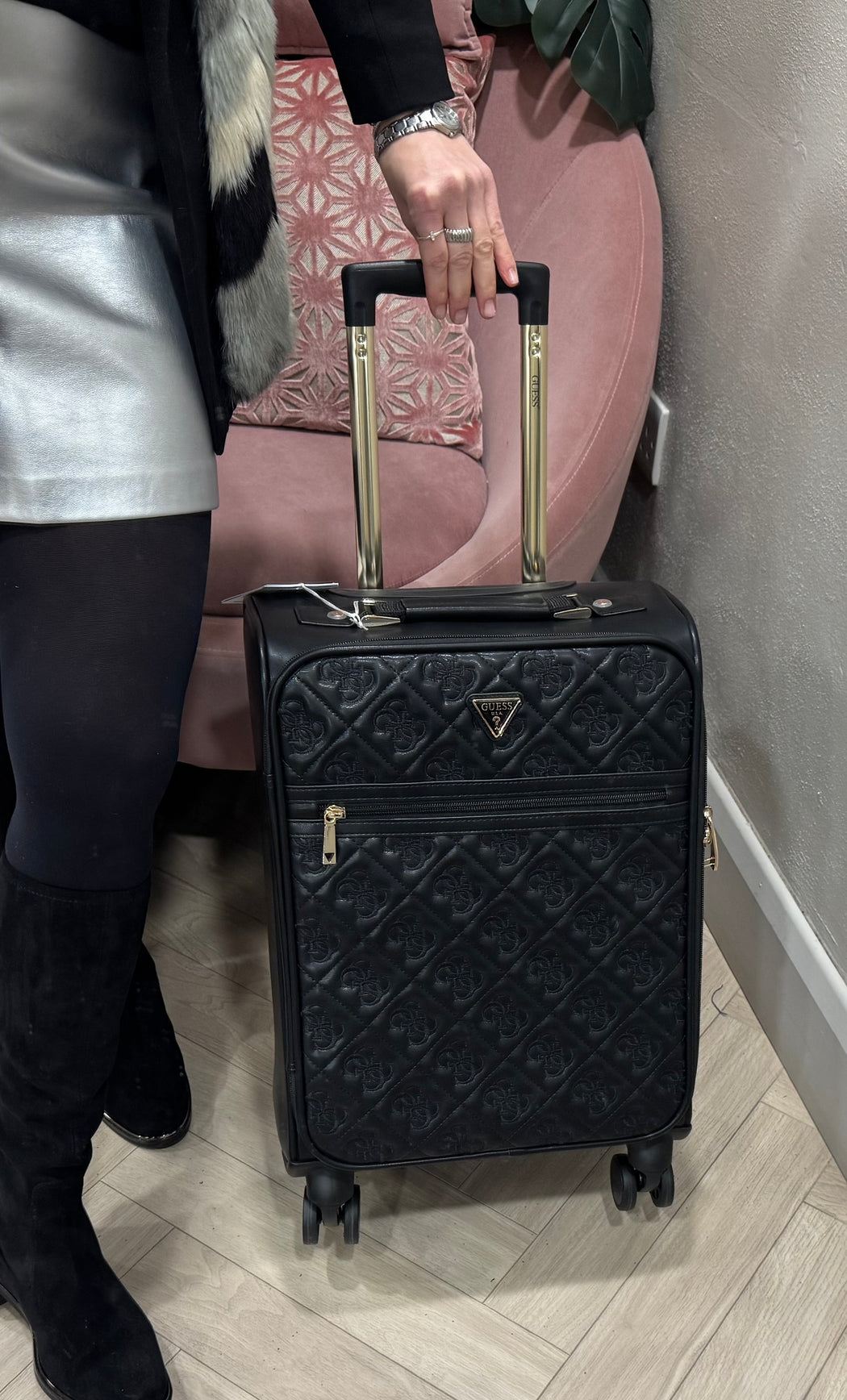 Adelasia guess who I Embossed-4G Logo cabin luggage ql9658983