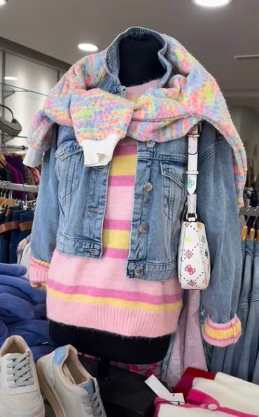 Anita pink stripe knit