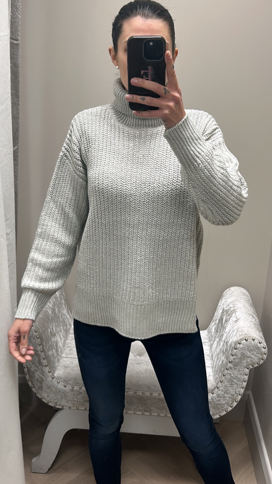 Muffin turtle neck grey knit