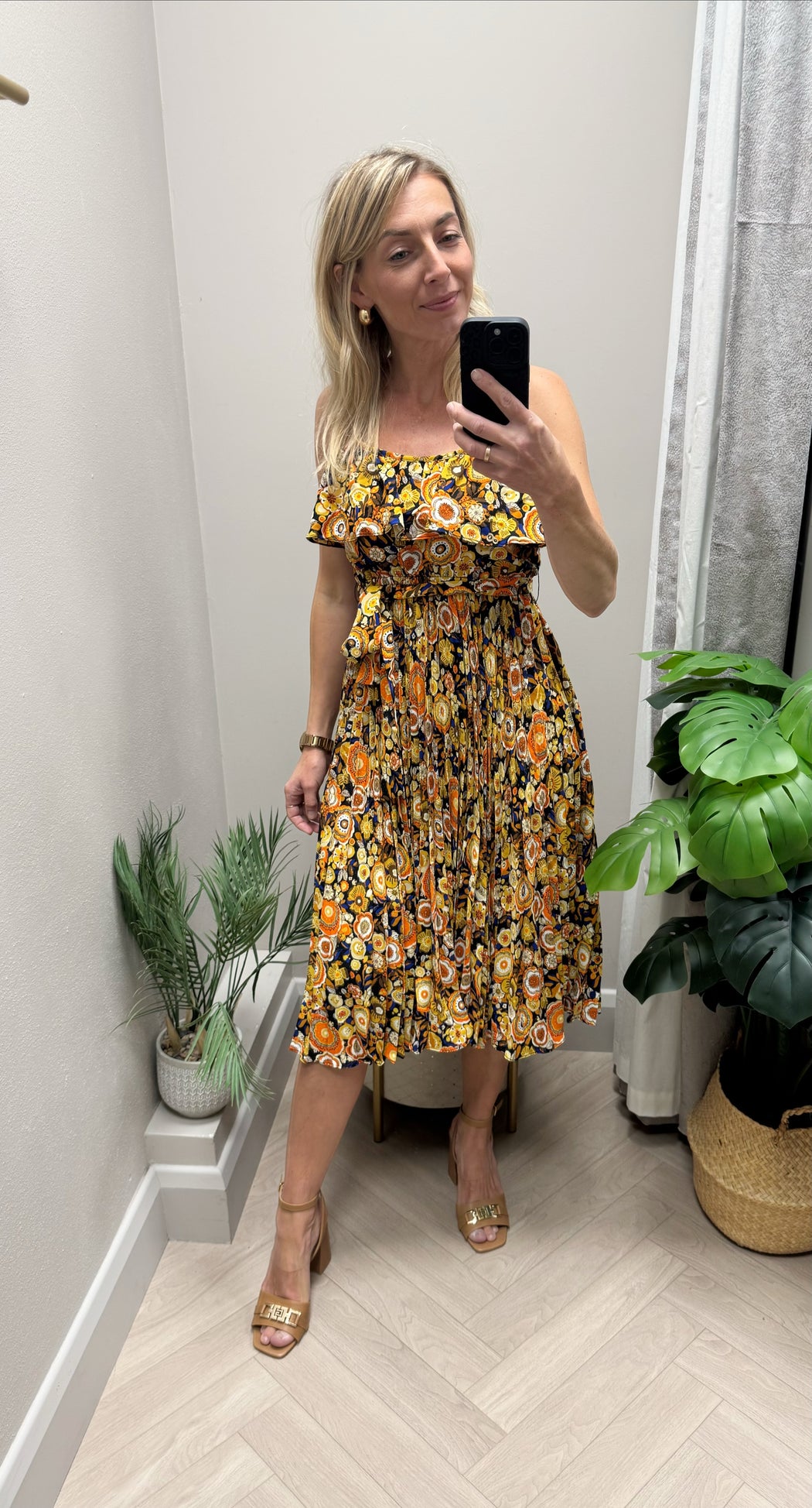 Grace black traffic print dress