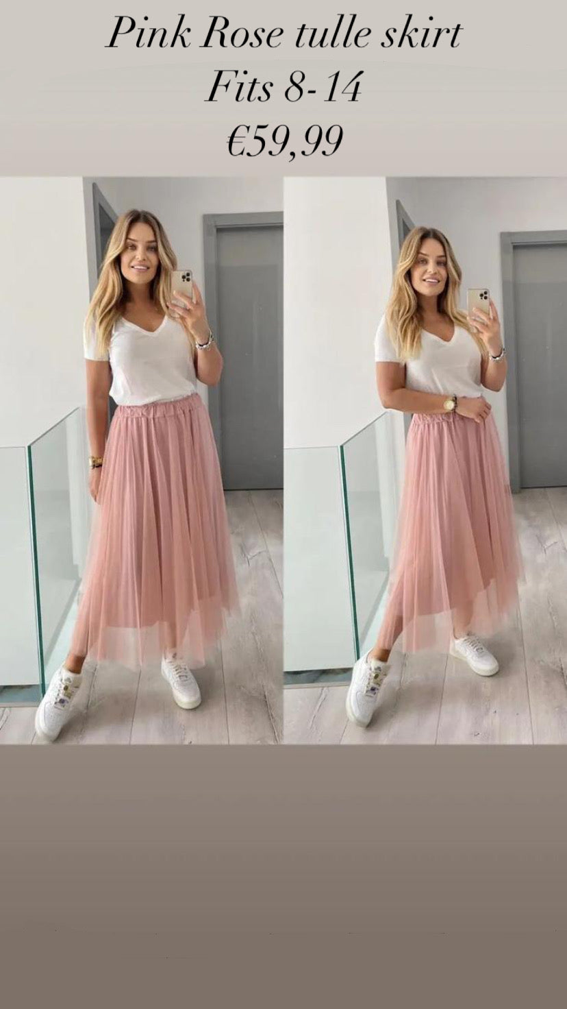 Pink Rose tulle skirt