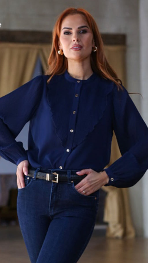 Louella navy blouse