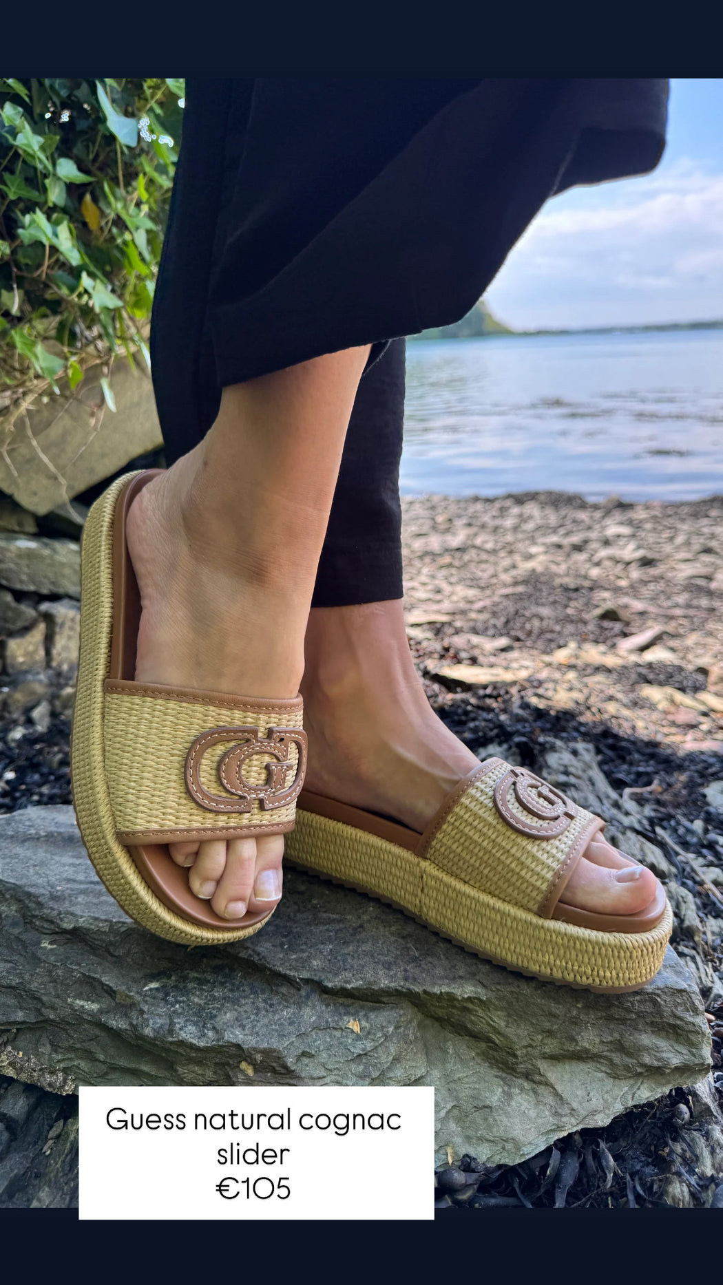 Guess natural cognac slider