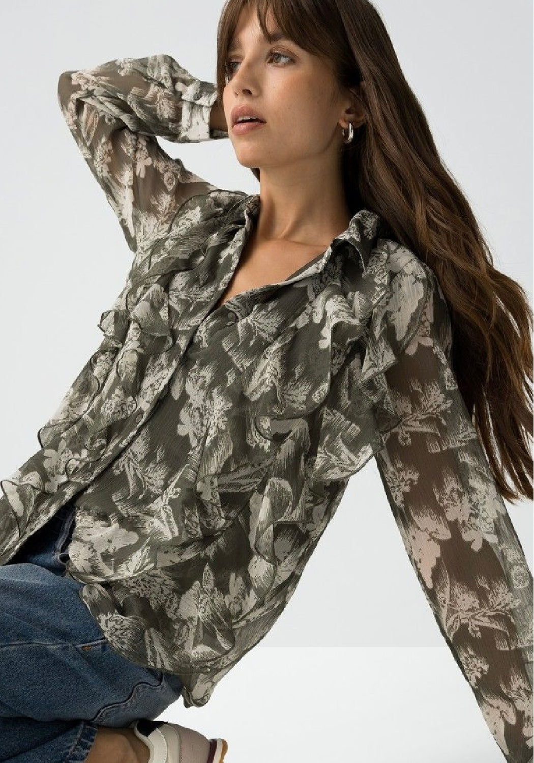 Quimbee green floral shirt