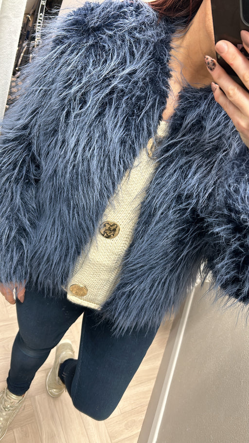 Mula navy  faux fur jacket