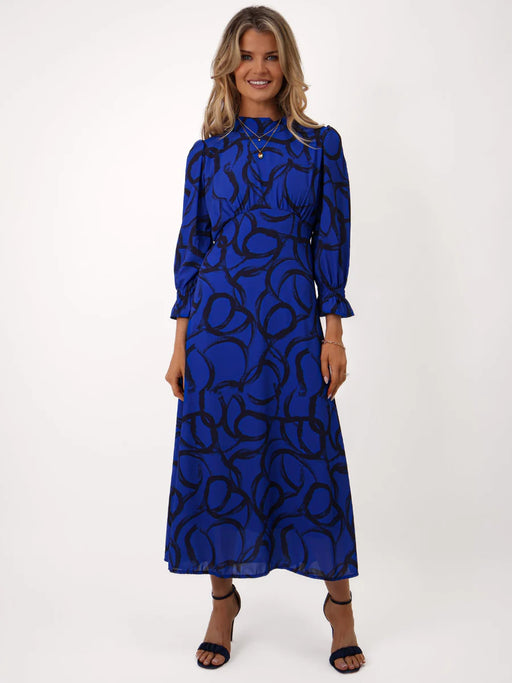 Simona  royal blue midi dress