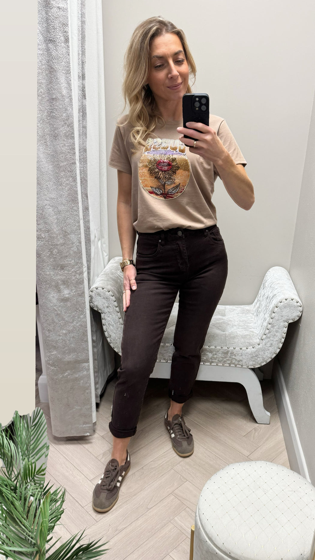 Toxic chocolate brown boyfriend fit jeans