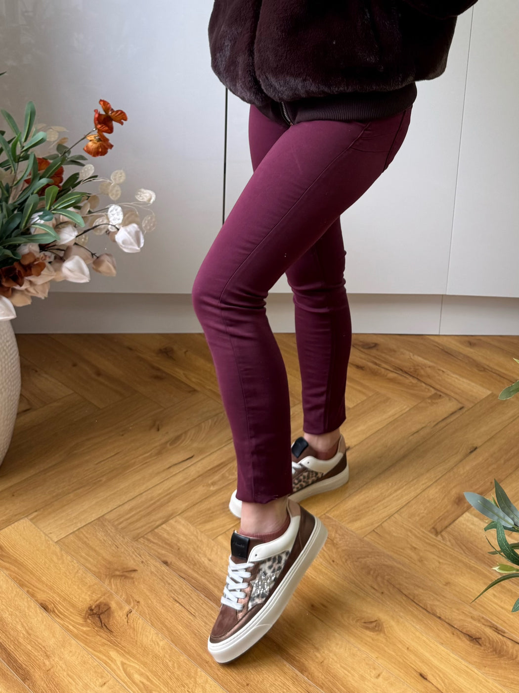 One size wine double up jeans