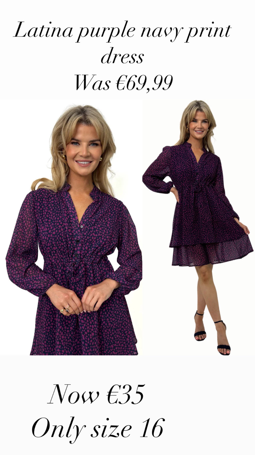 Latina purple navy  print dress