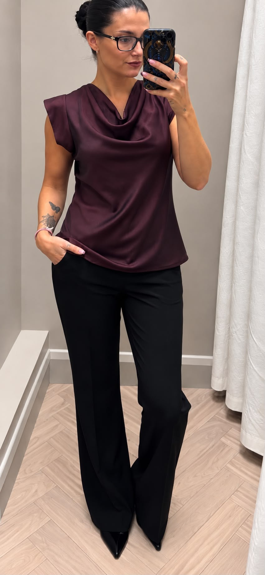 Mulberry Suzie cowl neck top