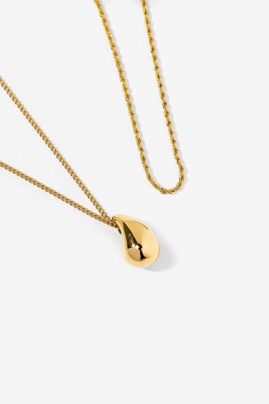 HEMATITE_A gold chain