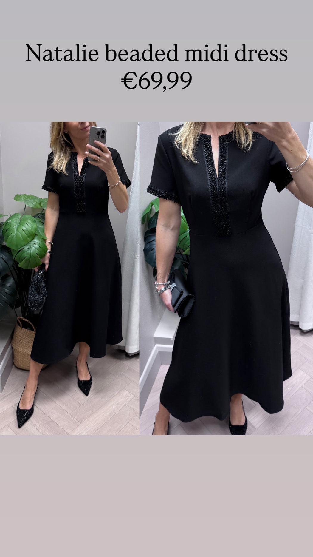 Natalie beaded midi dress