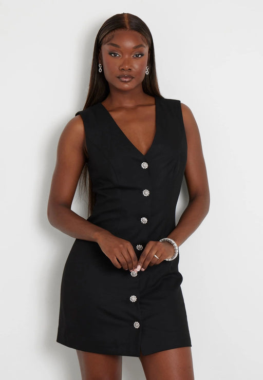 Guess black buttoned Doris dress w4bk11wglf