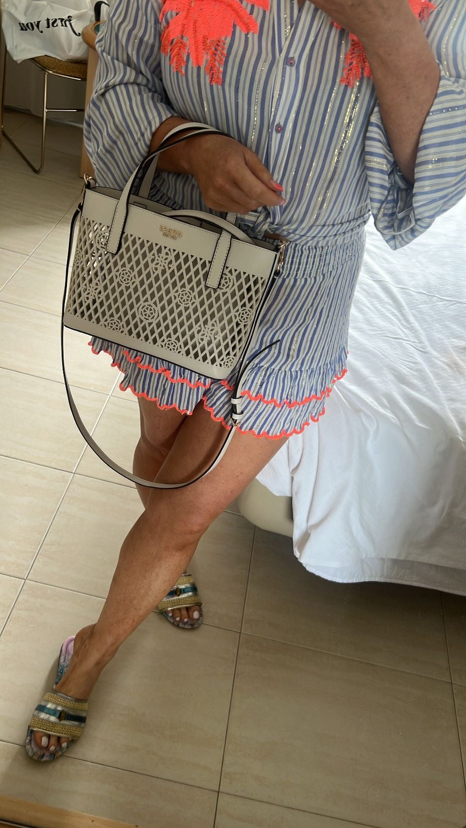 Guess LETTY MINI PG991175 off white 2in1 bag