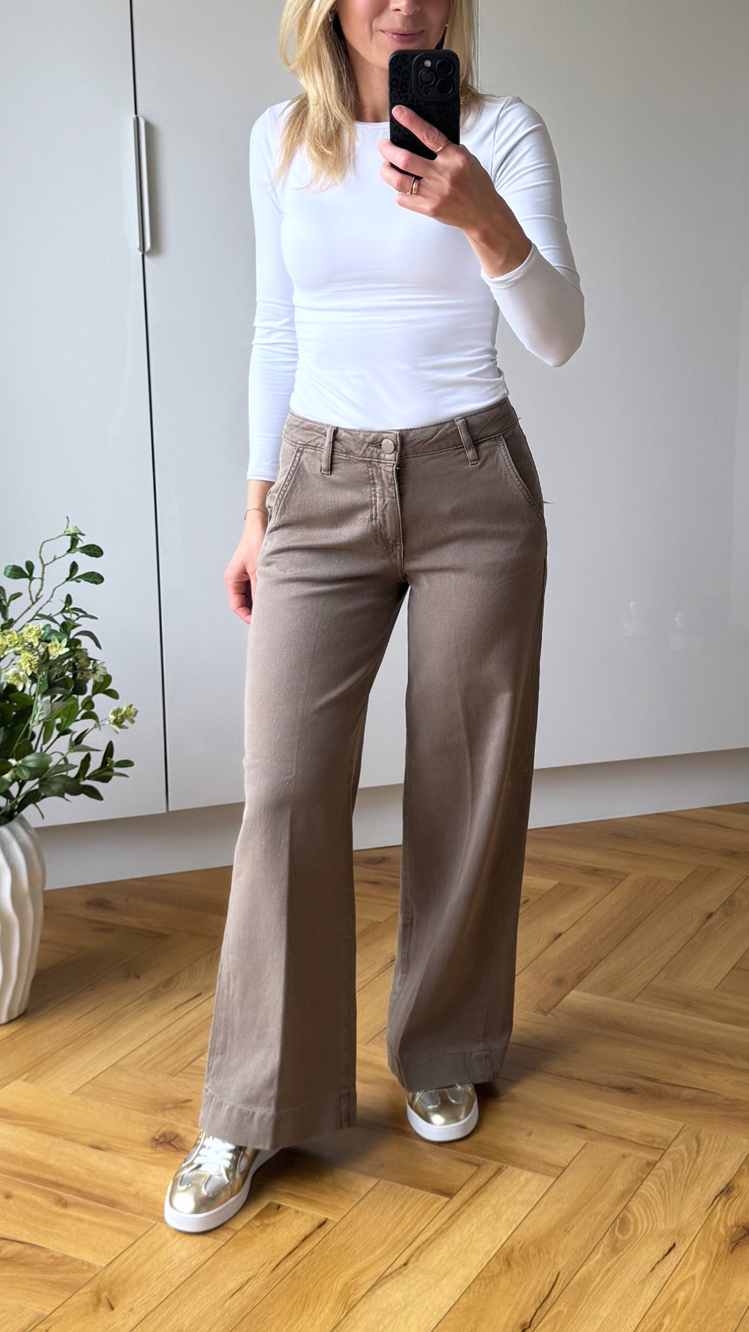 Zoya guess wide leg cropped jeans  taupe w5ra1Lwfxva- G1EC