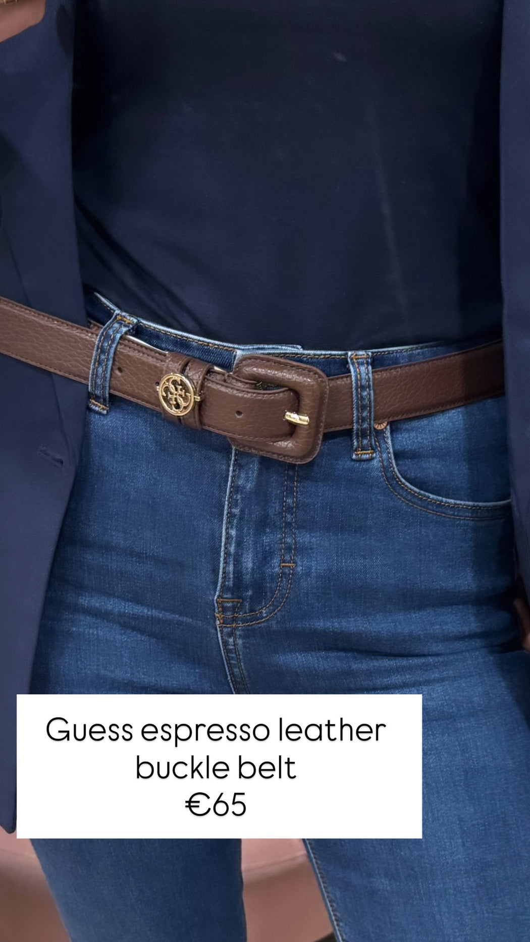 Guess espresso leather buckle belt BW9329P6130 - ESP